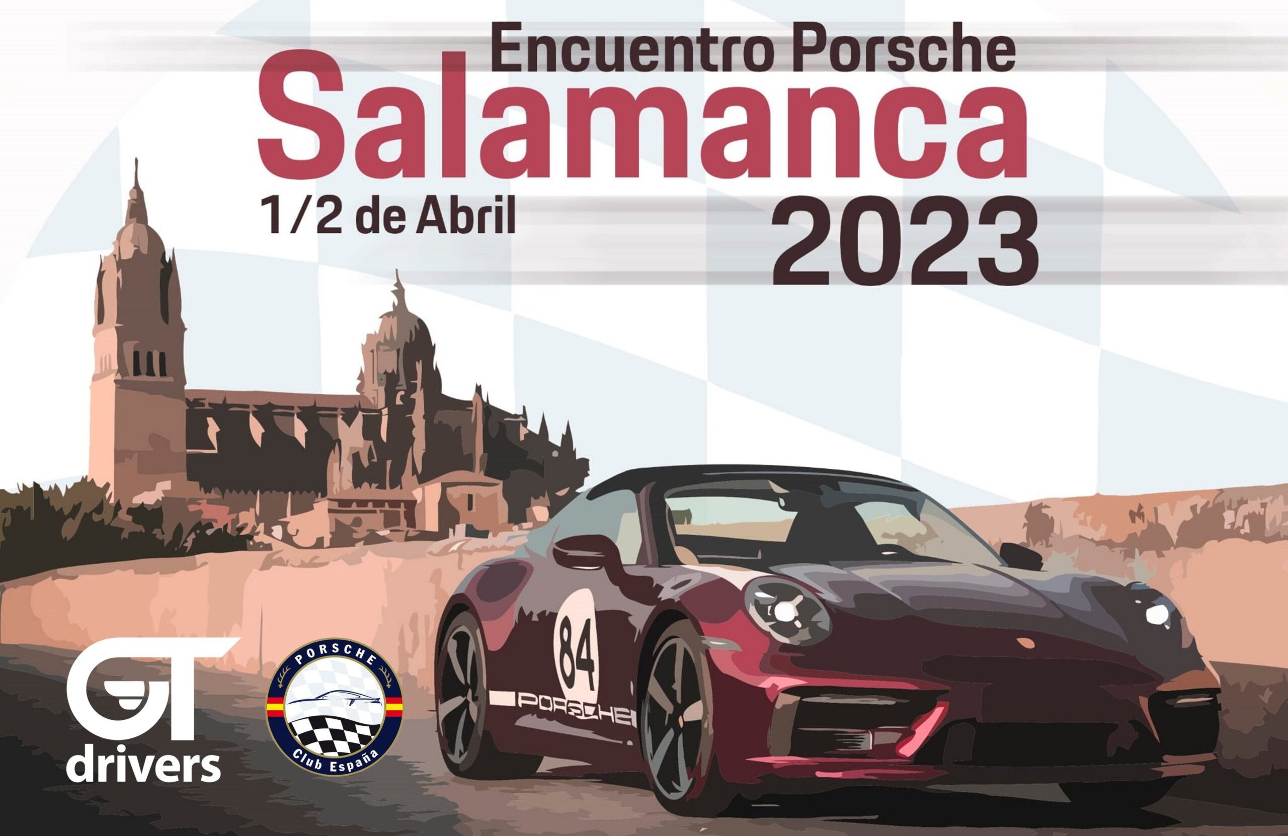 Cartel del II Encuentro del Club Porsche en Salamanca